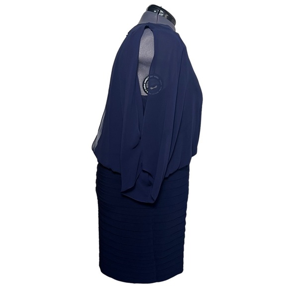Xscape Navy Blue Formal Chiffon Dress (22W) - Picture 4 of 7